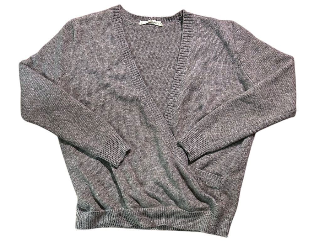 LoveStitch Taupe Gray Wrap Sweater Women's Small
